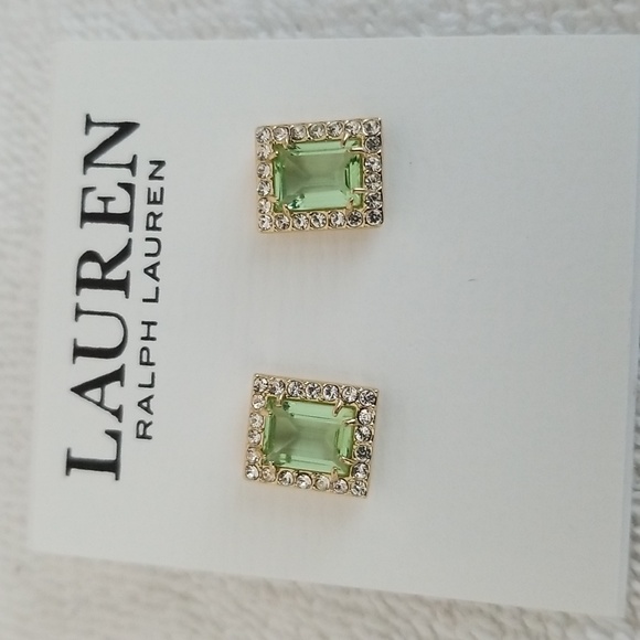 New Ralph Lauren Pave Stone Stud Earrings - Picture 3 of 7